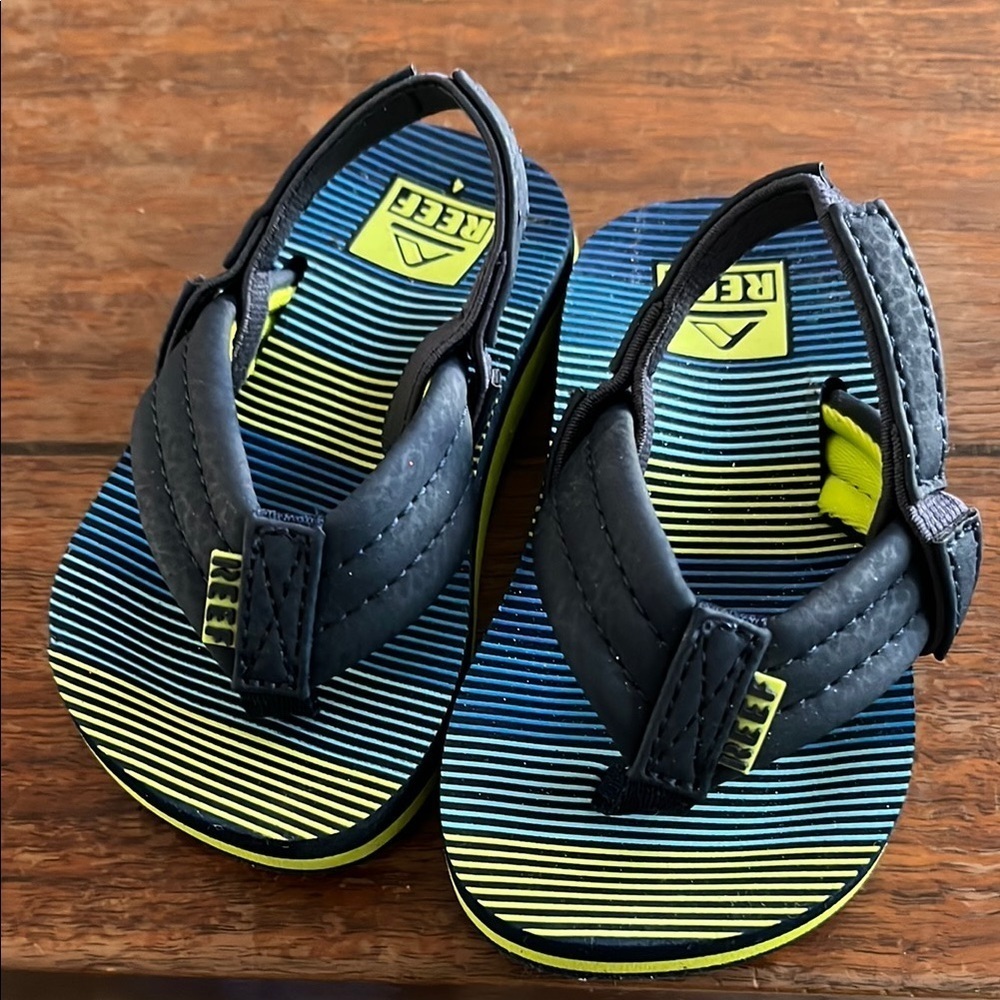 Reef Kids Sandals - Blue and Yellow